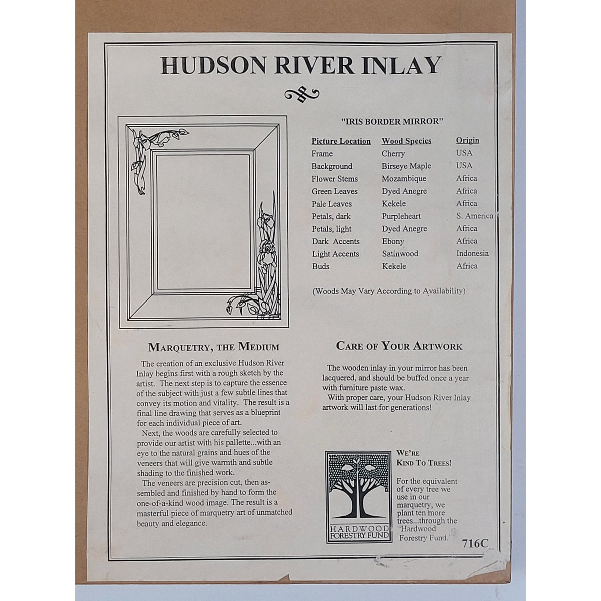 Hudson River Inlay Iris Border Decorative Wall Mirror 31.5" x 25.5"