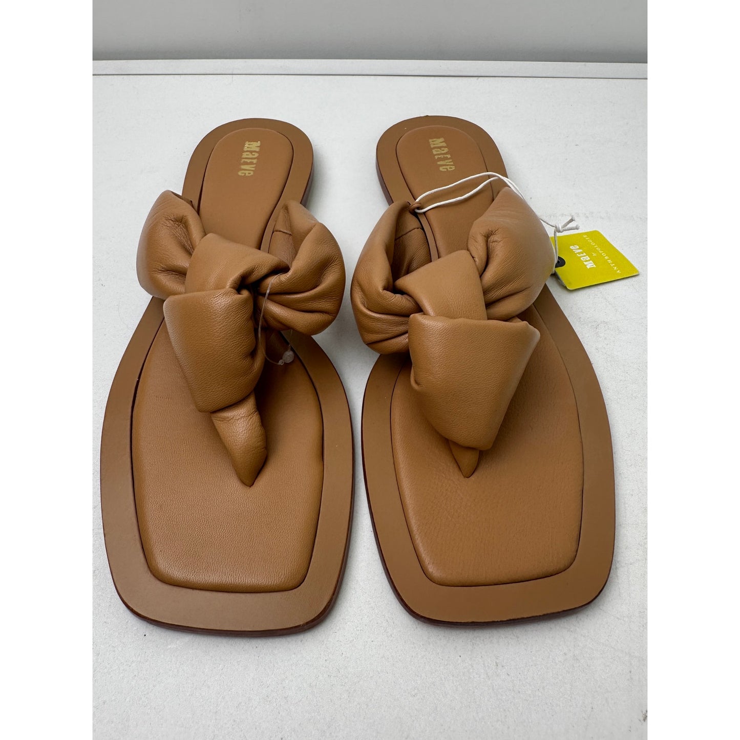 Anthropologie Maeve Puffy Knotted Leather Thong Sandals Women's Sz 10