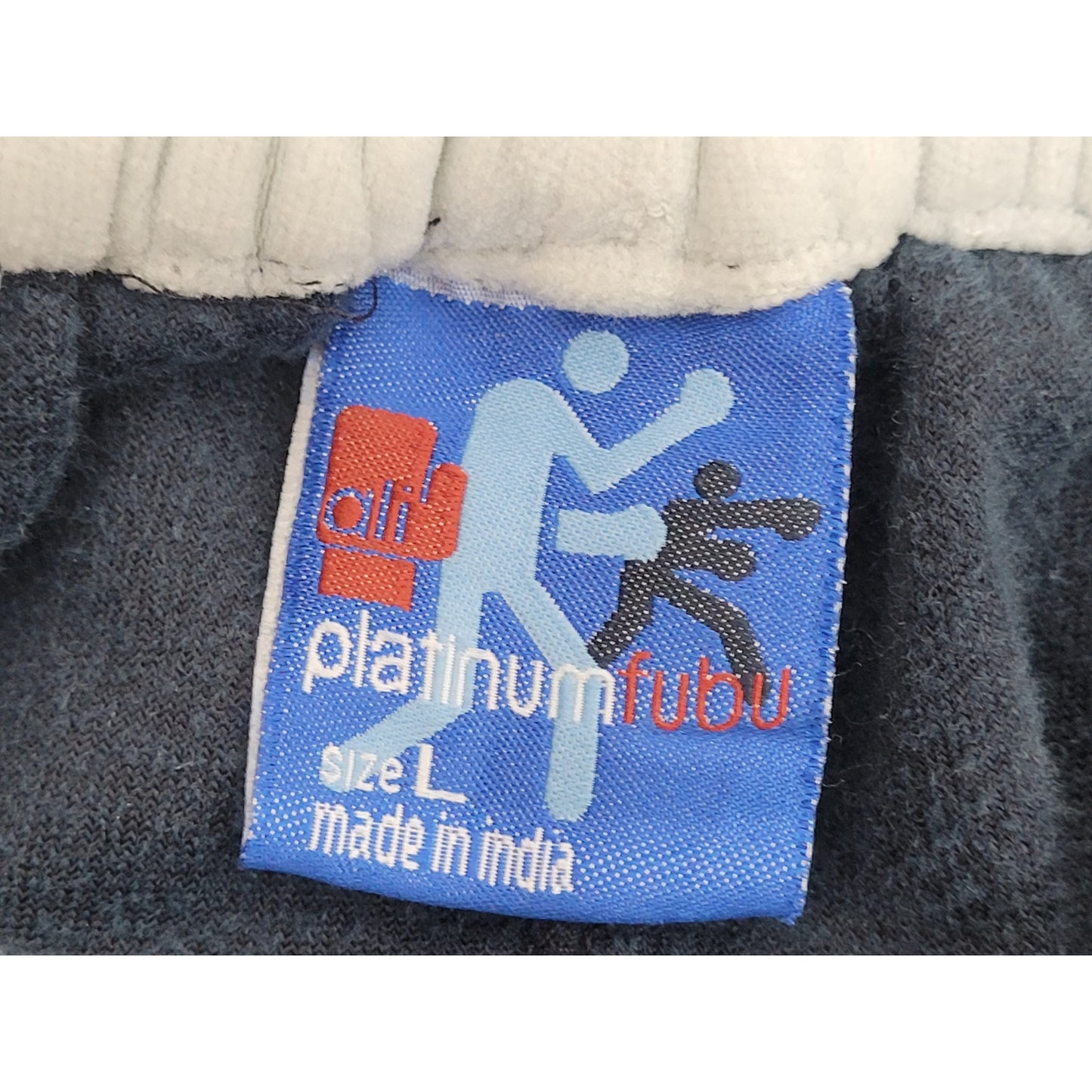 Vintage Platinum Fubu Muhammad Ali Tracksuit Set Navy Blue Velour Men's Sz L