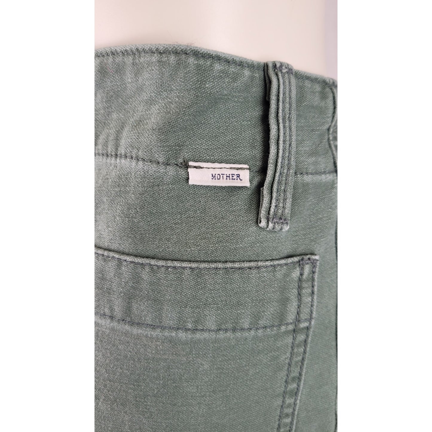Mother Denim "The Major Sneak Roller" Pants High-Rise Wide Leg Button Fly Sz 27