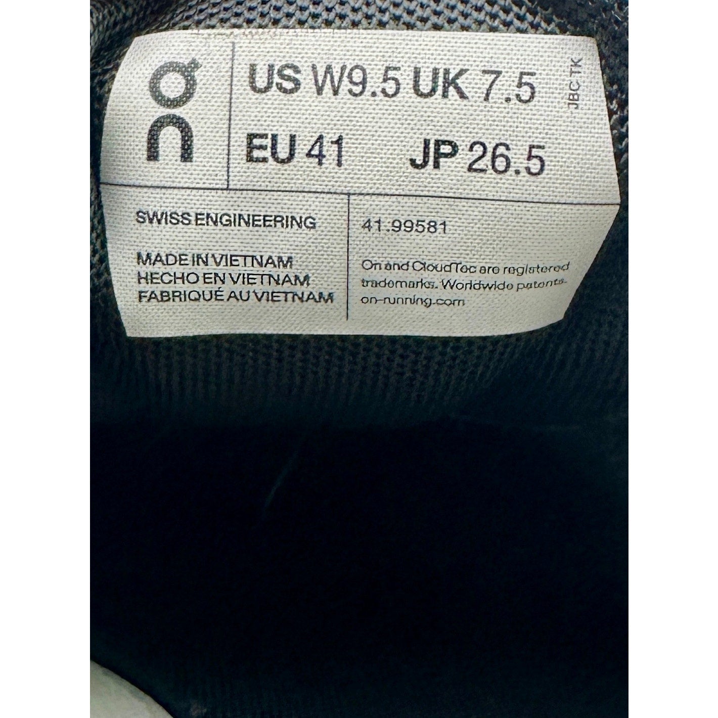 On Cloudswift Black Rock Road Running Shoes Women's Sz 9.5