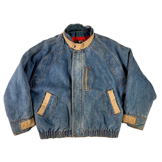 1990s Vintage Levi's Silver Tab Denim Bomber Jacket Men's Sz XL