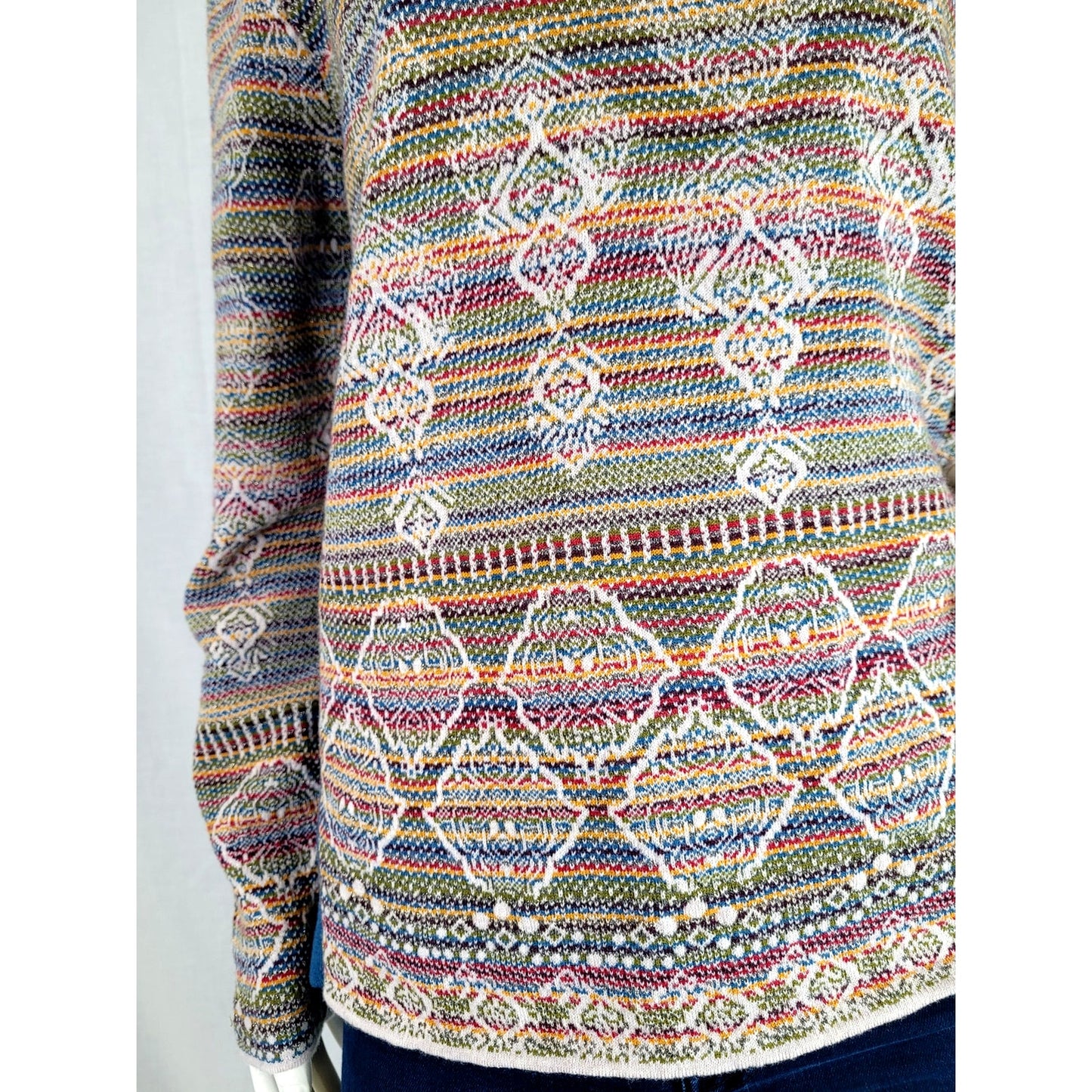 IVKO Woman Multicolor Wool Blend Pullover Sweater Size 40/L