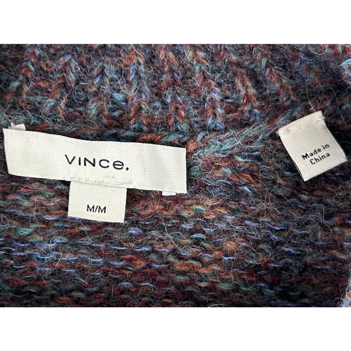 Vince Purple Marled Alpaca-Blend Crew-Neck Sweater Women's Sz M