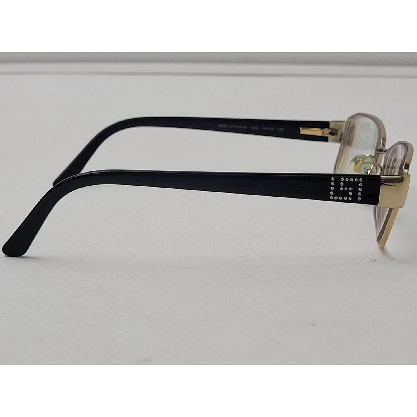 Versace 1177-B-M Gold-Tone Rectangular Eye Glasses Frames Rhinestones | Italy