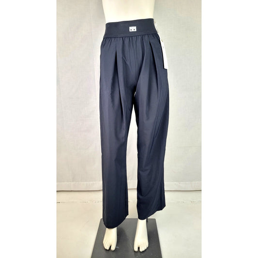 Alo Yoga Wide-leg Pant Pleated Front High Rise Waistband Logo Women's Sz S NWT