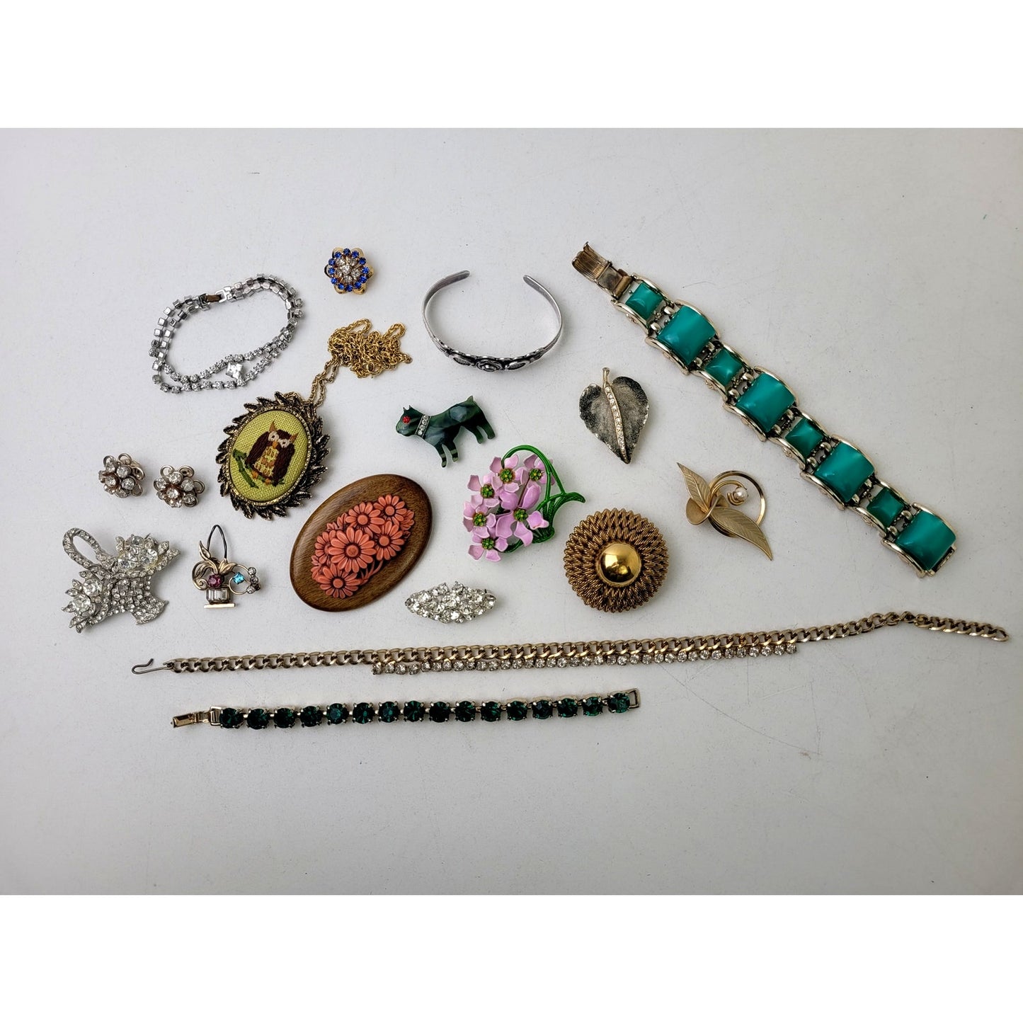 Vintage MCM Jewelry Lot of Pins Necklaces Bracelets Earrings
