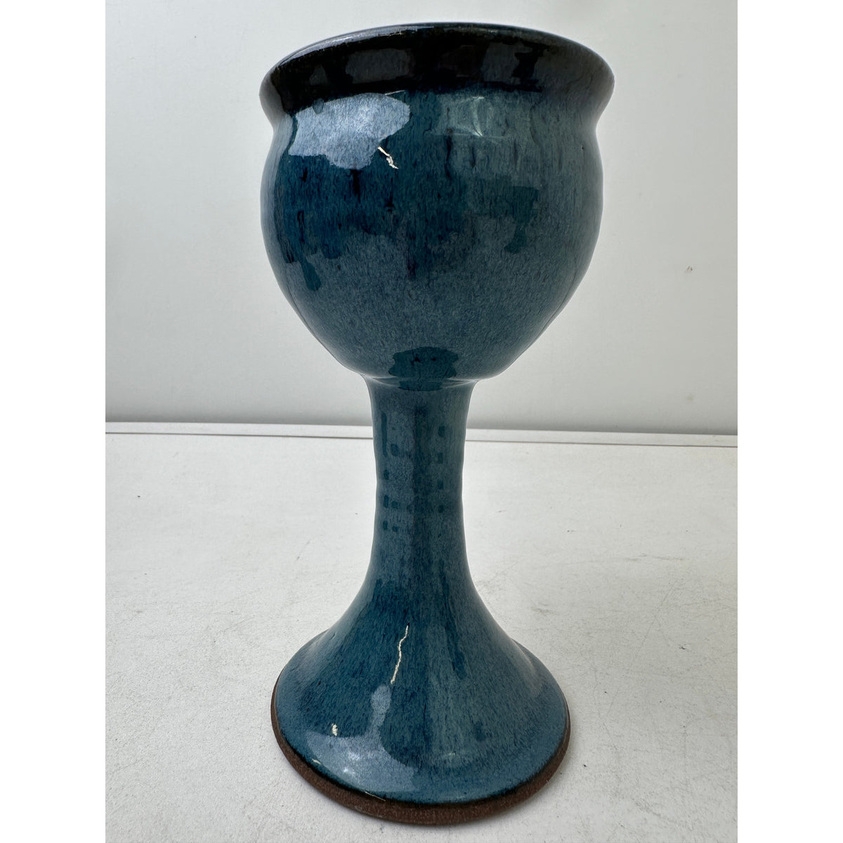 Vintage Creative Stonewear La Mesa USA Blue Hand-Thrown Ceramic Wine Set
