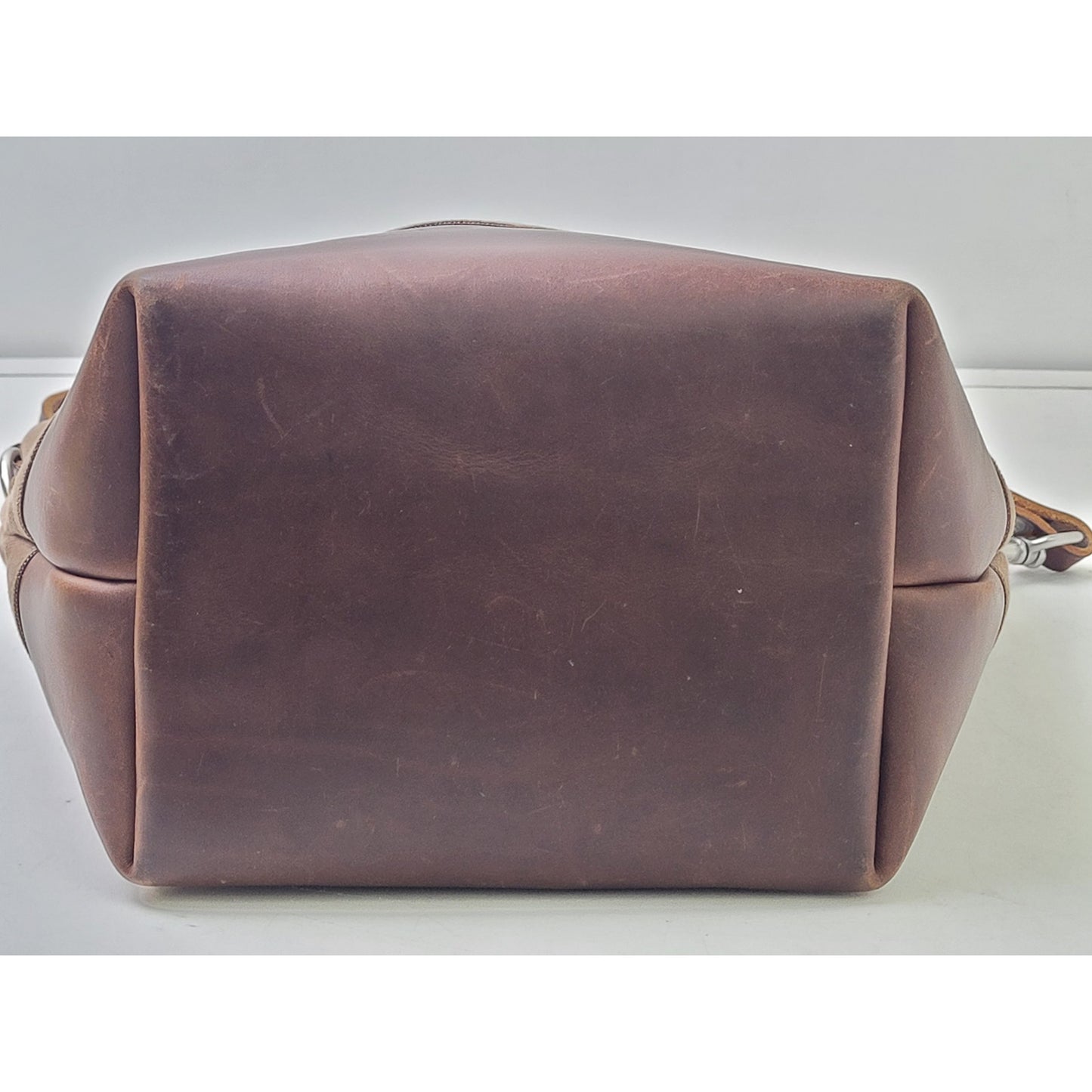 Wood & Faulk Shoulder Bag Brown Canvas Brown Leather | Made in USA