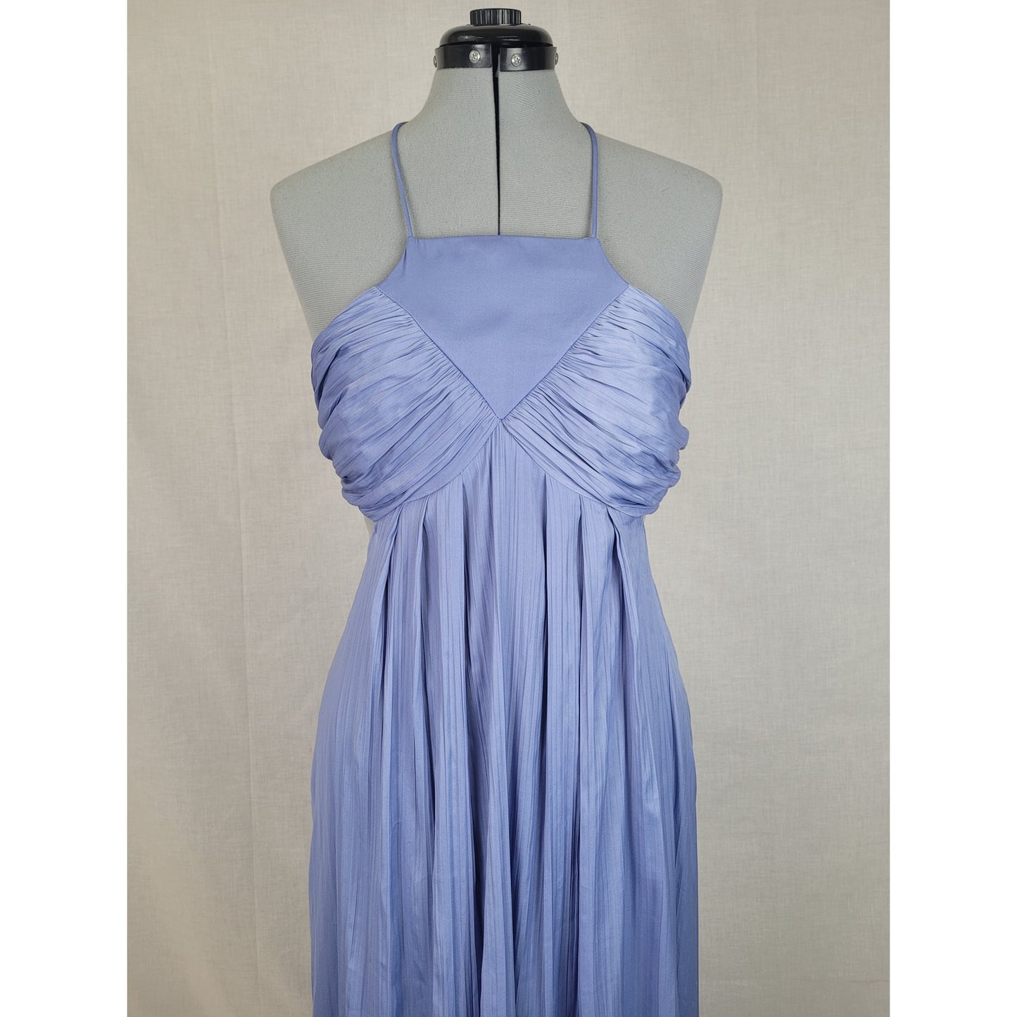 Anthropologie Maxi Dress Gown Periwinkle Low Back Side Slit Women's Sz M