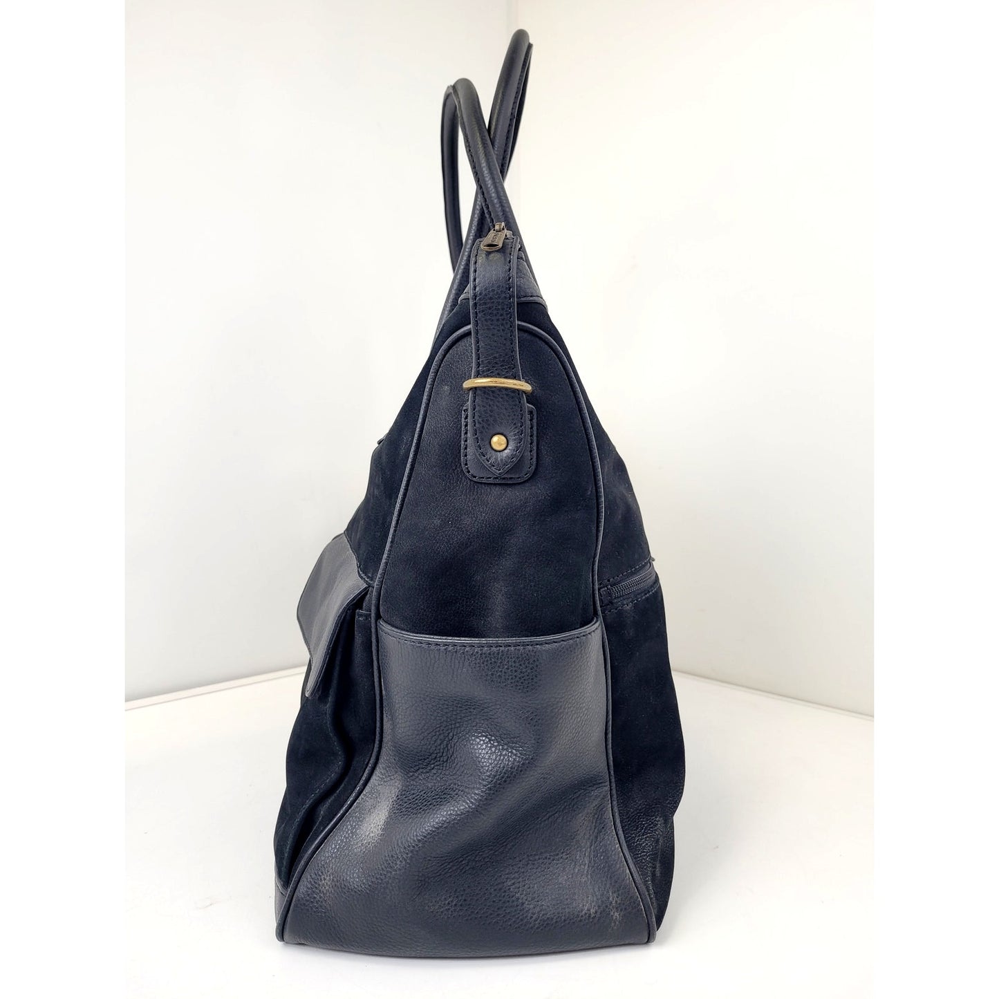 Filson Black Leather Tote Bag 17" x 15" x 8" EUC