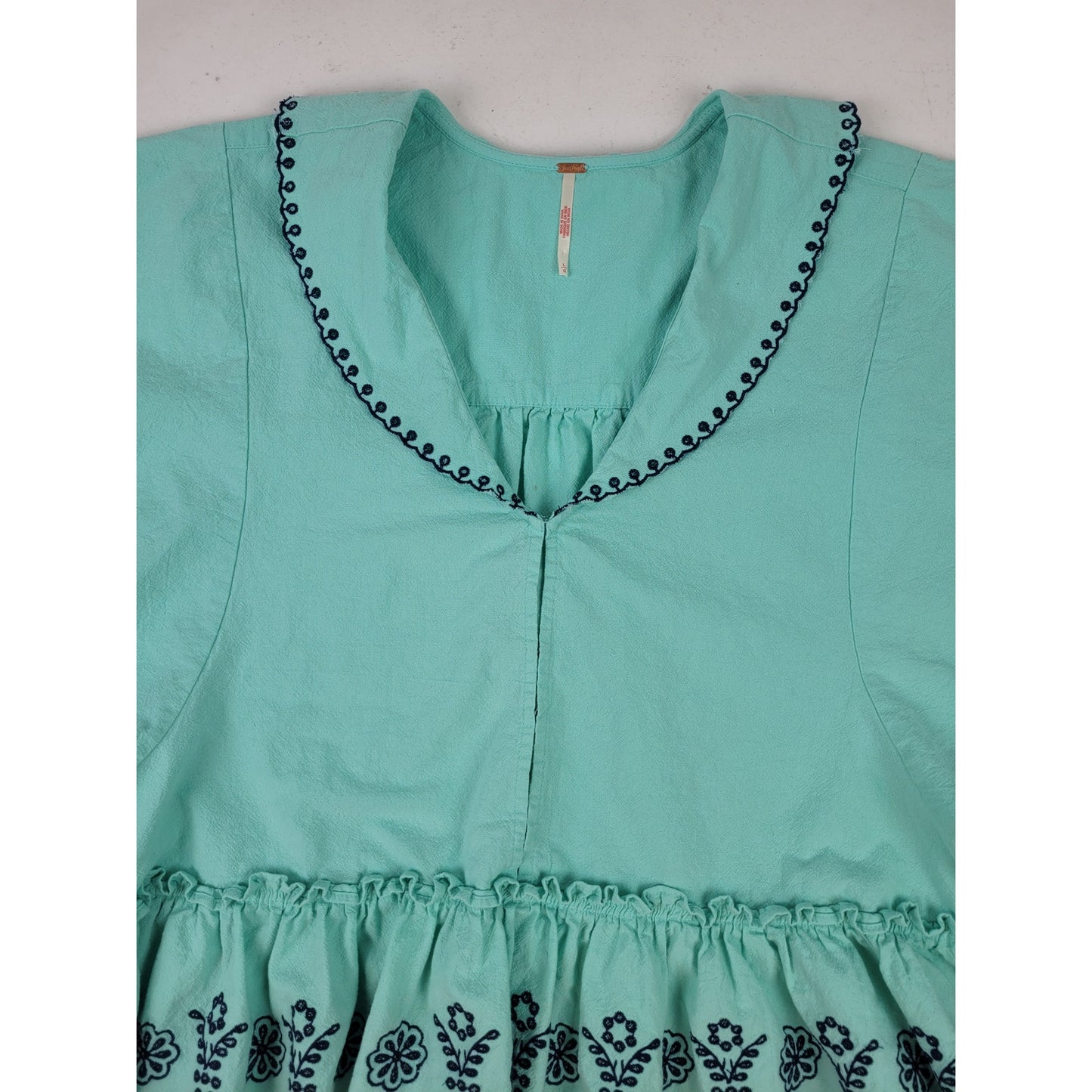 Free People Arcadia Floral Embroidered Blouse Women's Sz L MSRP: $168