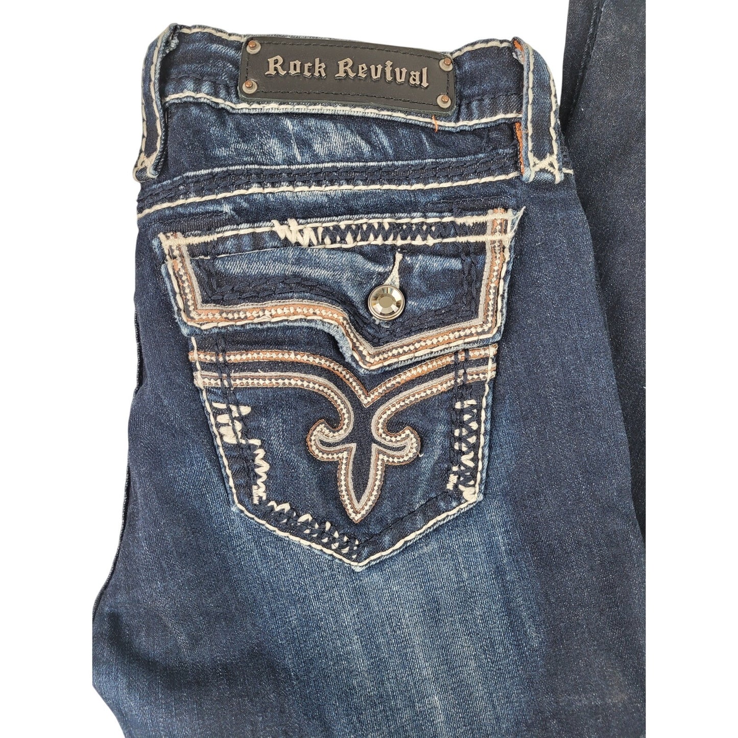 Rock Revival Kai Boot Low Rise Medium-Dark Wash Bootcut Jeans Women's Sz 31