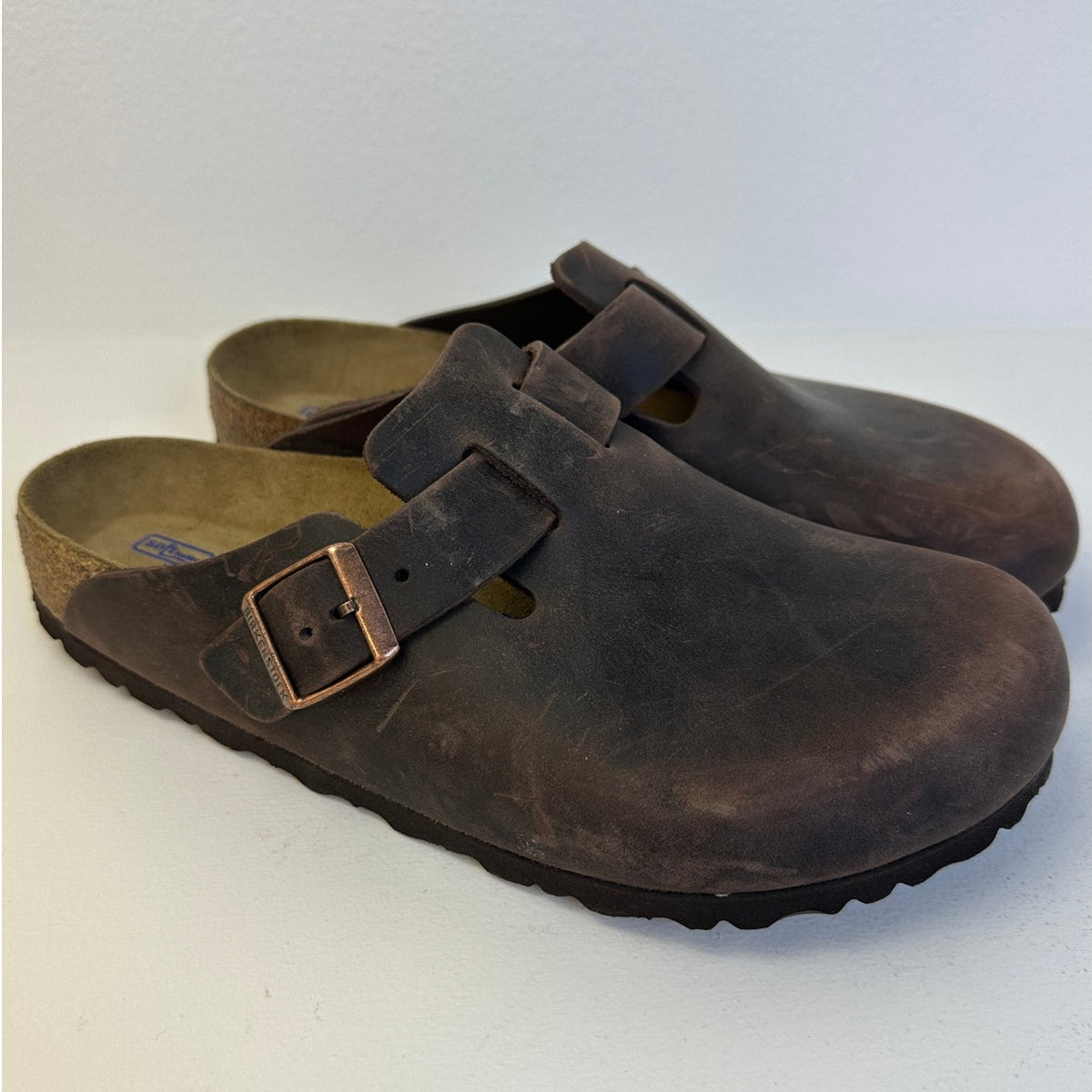 Birkenstock Boston Soft Footbed Clogs Habana Oiled Leather Unisex Size 41