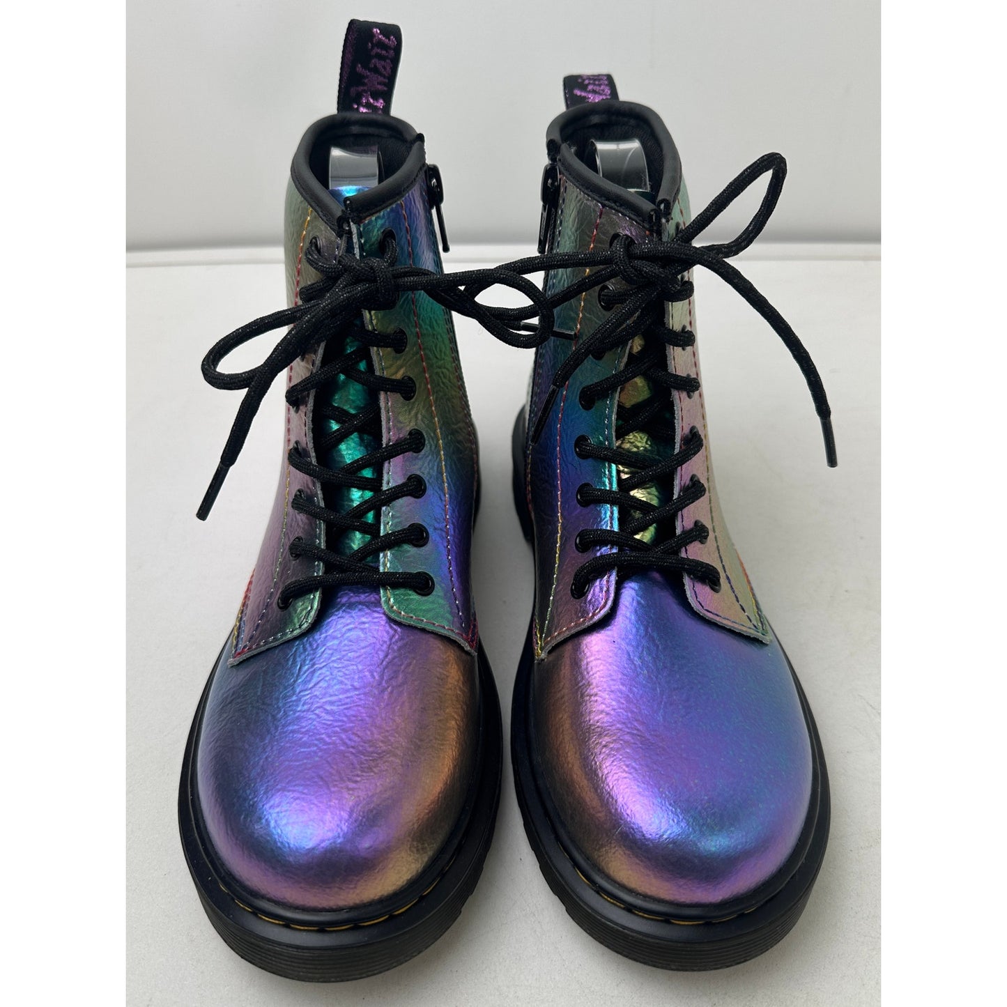 Dr. Martens 1460 Rainbow Crinkle Leather Boots Women's Sz 5