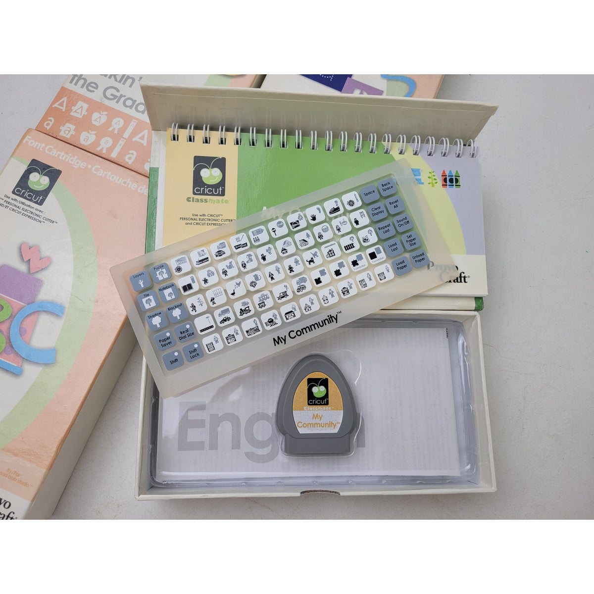 Cricut Cartridges in Storage Boxes Lot of 12