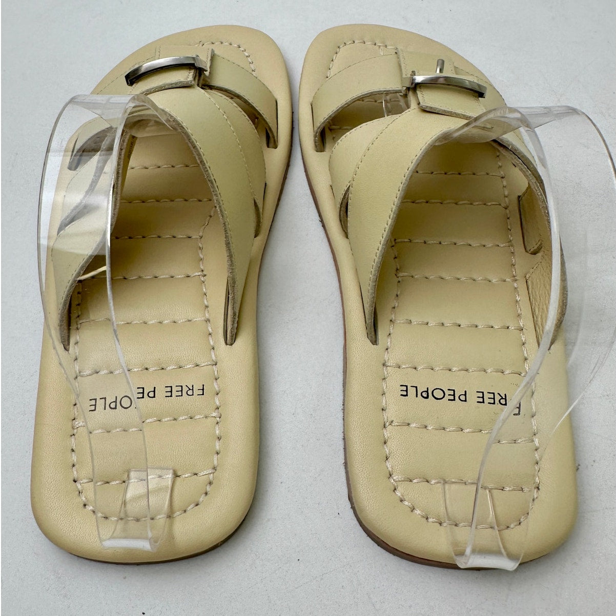 Free People Sloan Buttermilk Leather Buckle Sandals Women's Sz 7