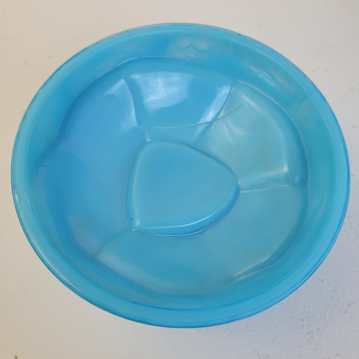 Vintage French Opaline Glass Portieux Vallerysthal Cabbage-Shaped Covered Bowl