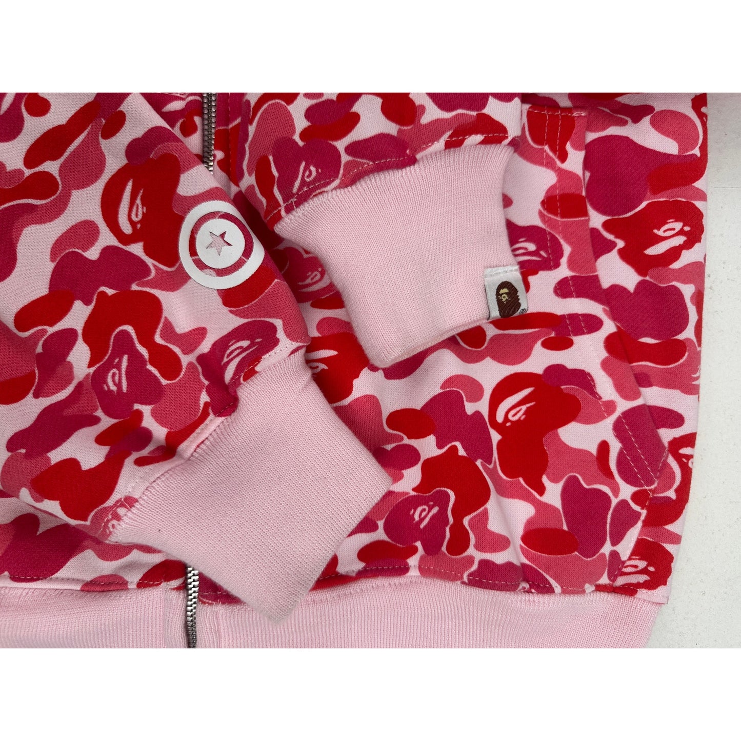 A Bathing Ape (BAPE) ABC Pink Camo Shark Full Zip Hoodie Men's Sz Medium