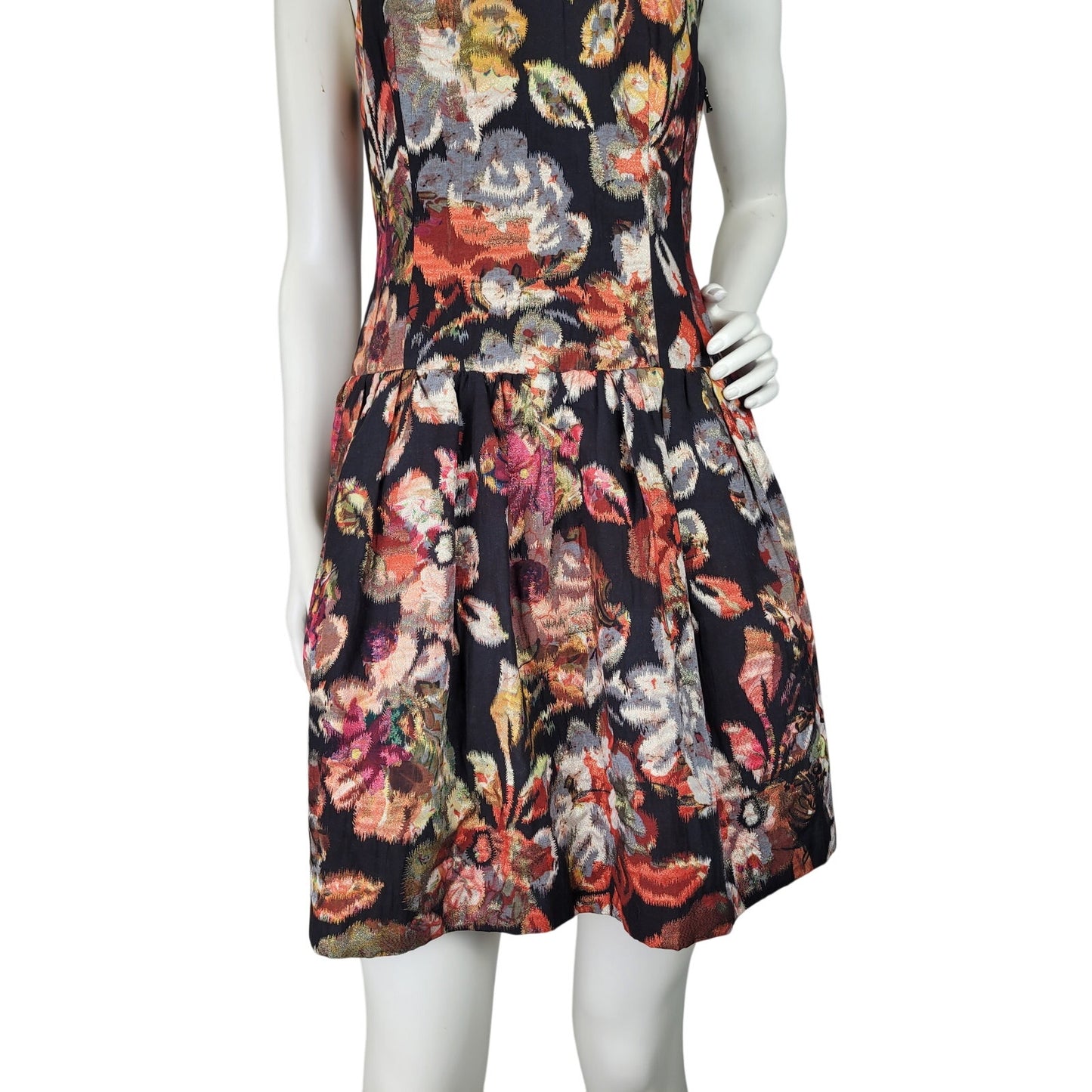 Anthropologie Leifsdottir Adelita Floral Fit-and-Flare Brocade Dress Sz 0