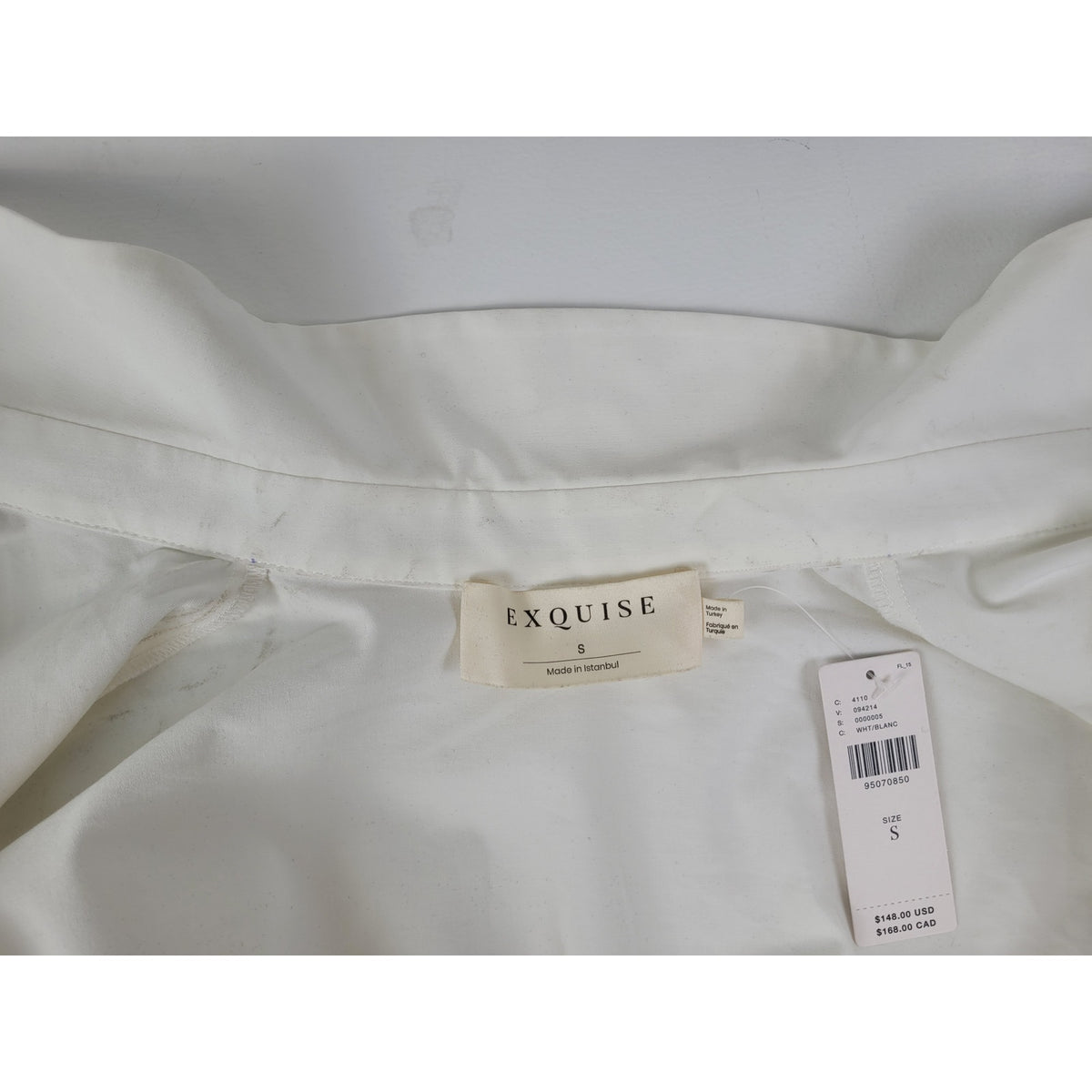 Anthropologie Exquise Tobie Fitted Waist Button Down White Shirt Sz S NWT