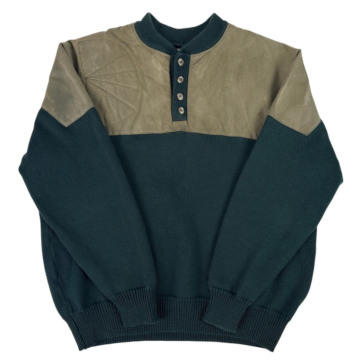 Vintage C.C. Filson Co. Green Henley Waterfowl Guide Sweater Men's Sz XL