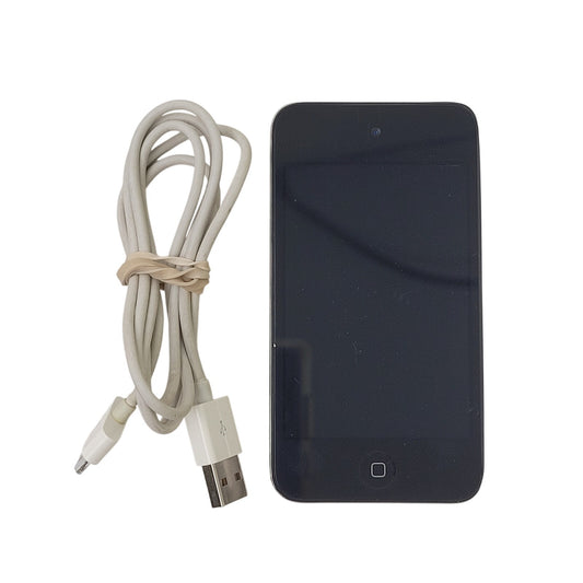 Apple iPod Touch 4th Generation Chrome & Black w Cable | Power Tested & Working