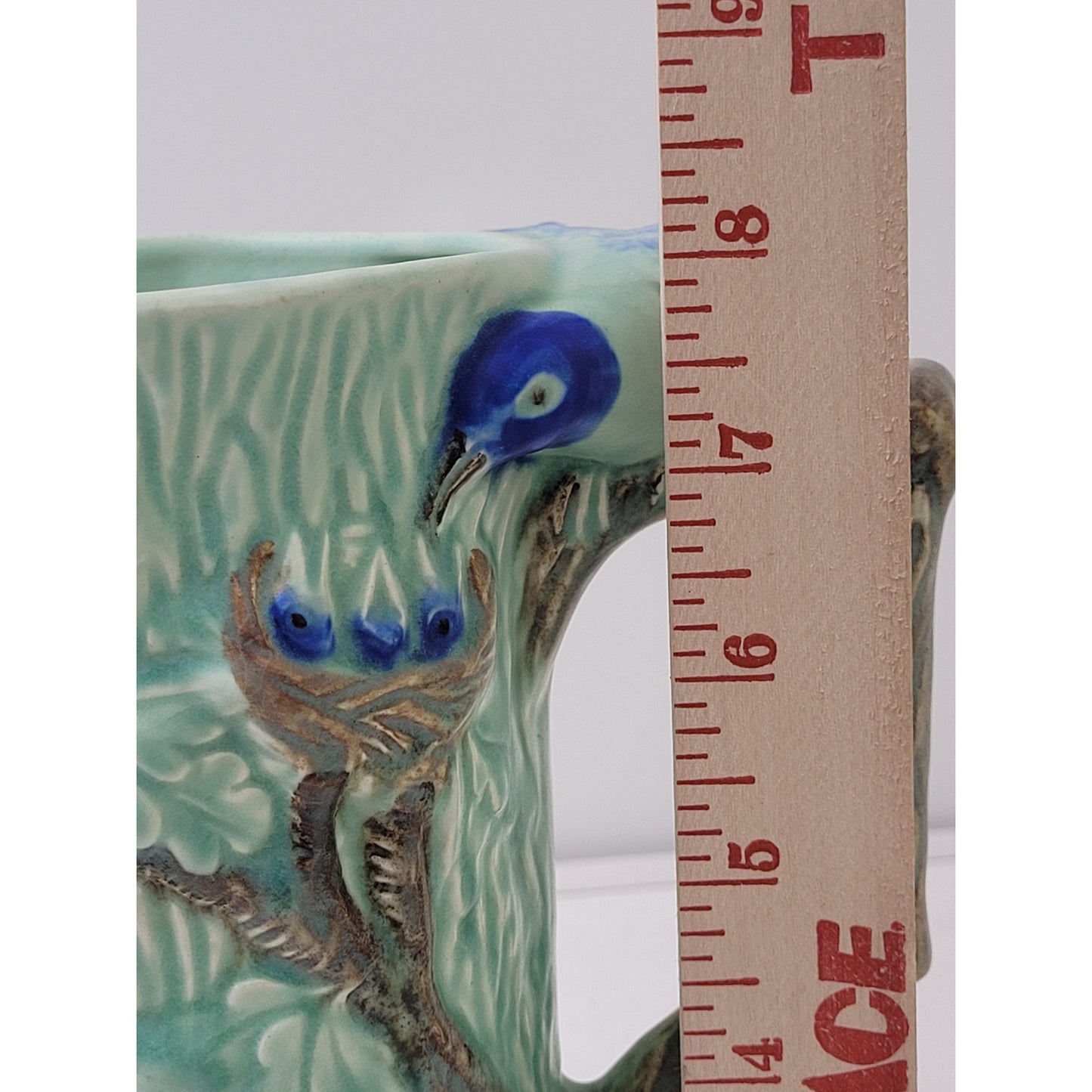 VTG 1940s Wade Heath "Woodland' Pottery Pitcher 3D Blue Bird & Rabbit