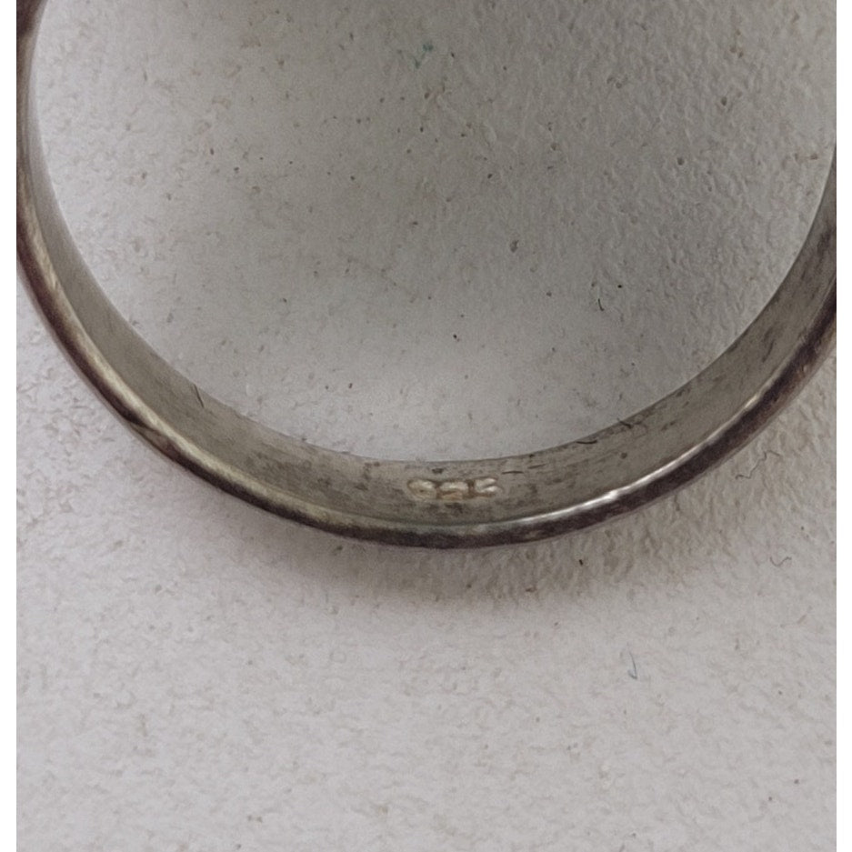 Sterling Silver Large Oval Larimar Gemstone Ring | Sz 6 1/4