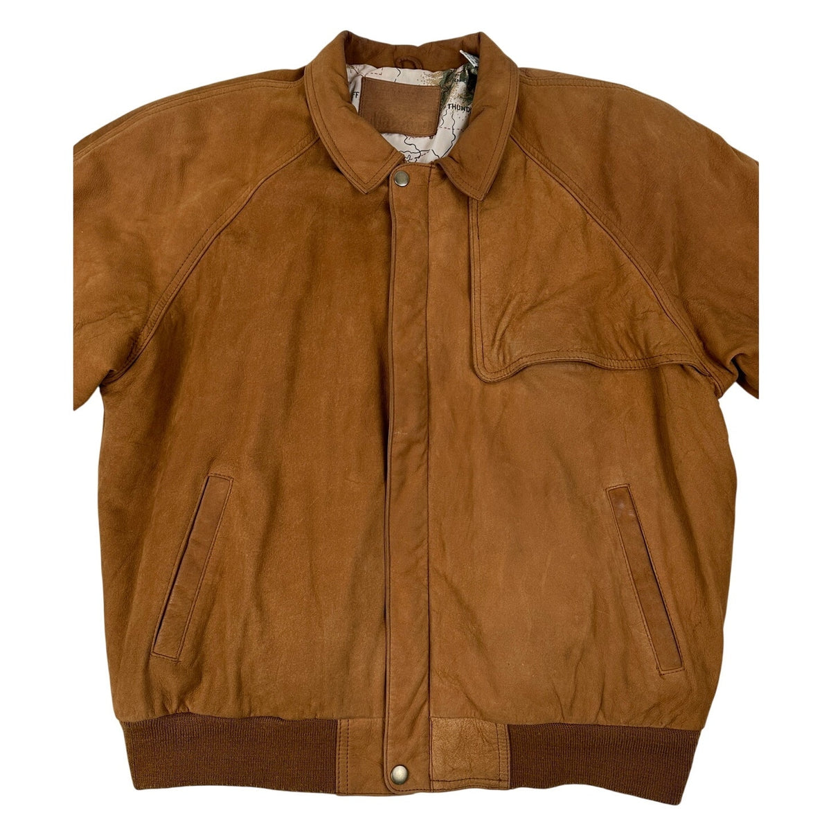 Vintage 90s Marlboro Adventure Team Leather Bomber Jacket Men's Sz M