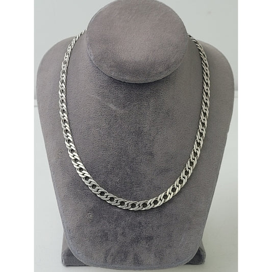 Vintage Sterling Silver Chunky Curb Chain Necklace 18" | Made in Italy