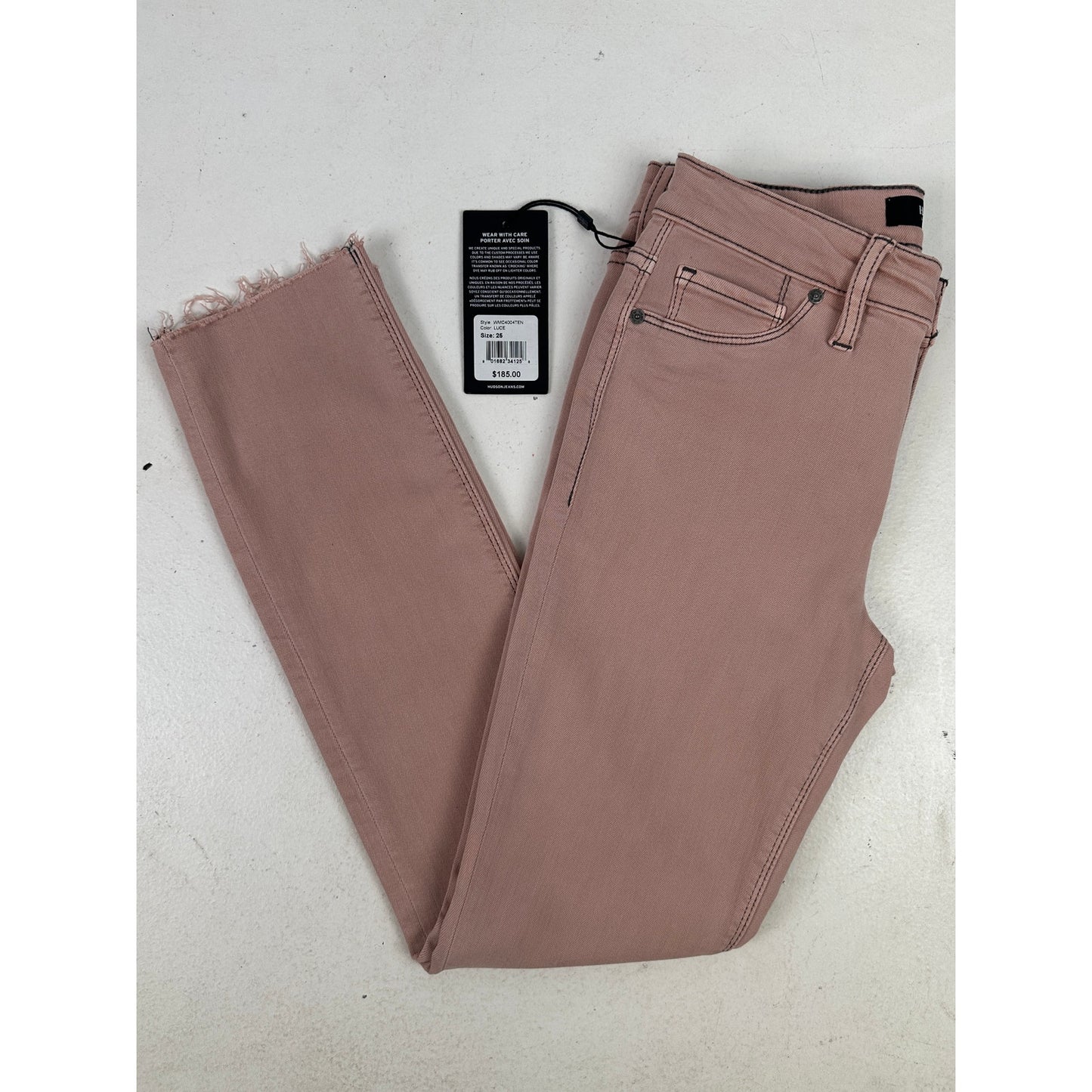 NWT Hudson Jeans Dusty Rose Tally Midrise Skinny Crop Pants Women's Sz 25