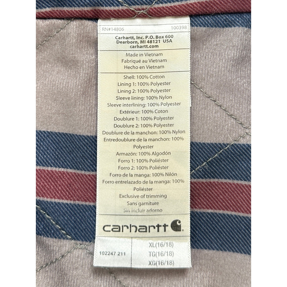 Carhartt Brown Weathered Duck Wesley Coat Women's Sz XL