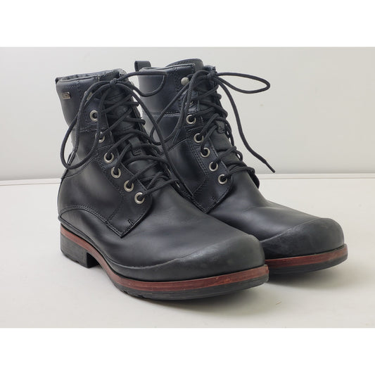 UGG Black Waterproof Leather Combat Boots Round Toe Men's Sz 12 EUC