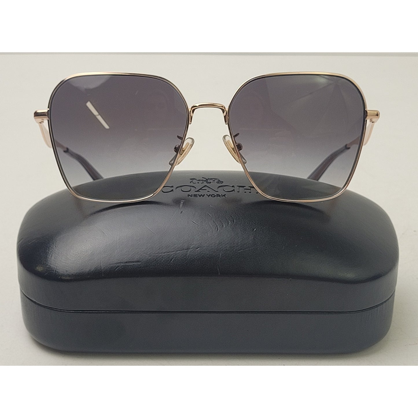 Coach HC7168 Shiny Rose Gold Geometric Sunglasses