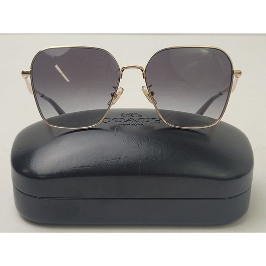 Coach HC7168 Shiny Rose Gold Geometric Sunglasses
