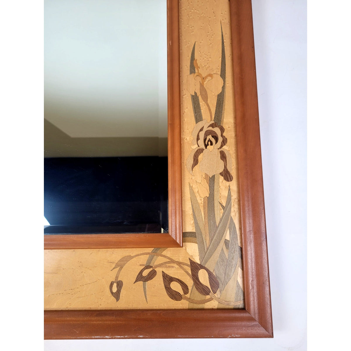 Hudson River Inlay Iris Border Decorative Wall Mirror 31.5" x 25.5"