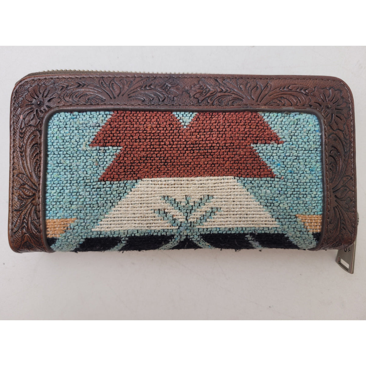 Shyanne Western Tooled Leather Fringe Southwestern Print Crossbody Bag & Wallet