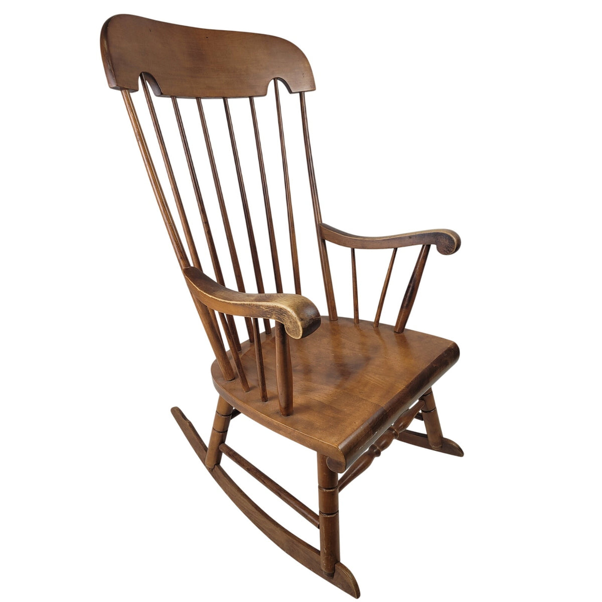 Vintage MCM Tell City Hard Rock Maple Rocking Chair | Andover Finish