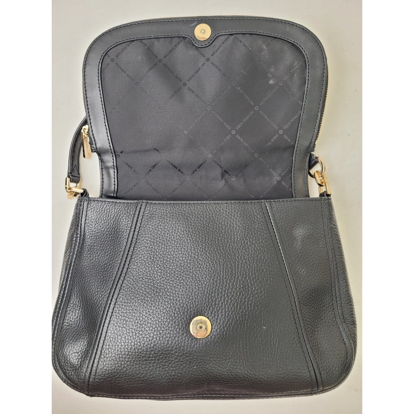 Michael Kors Bedford Medium Convertible Flap Shoulder Bag Pebbled Leather