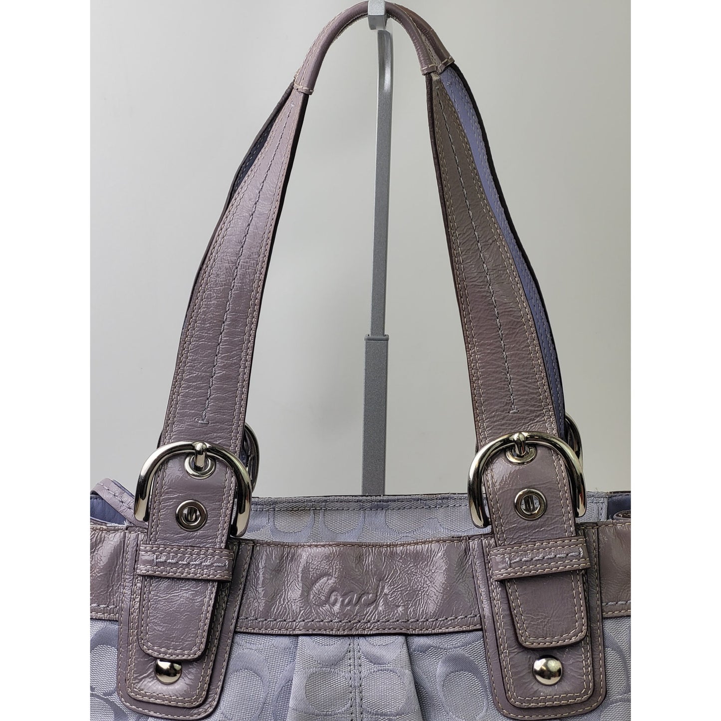 Y2K Lavender Coach Soho Pleated Signature C Canvas Shoulder Bag