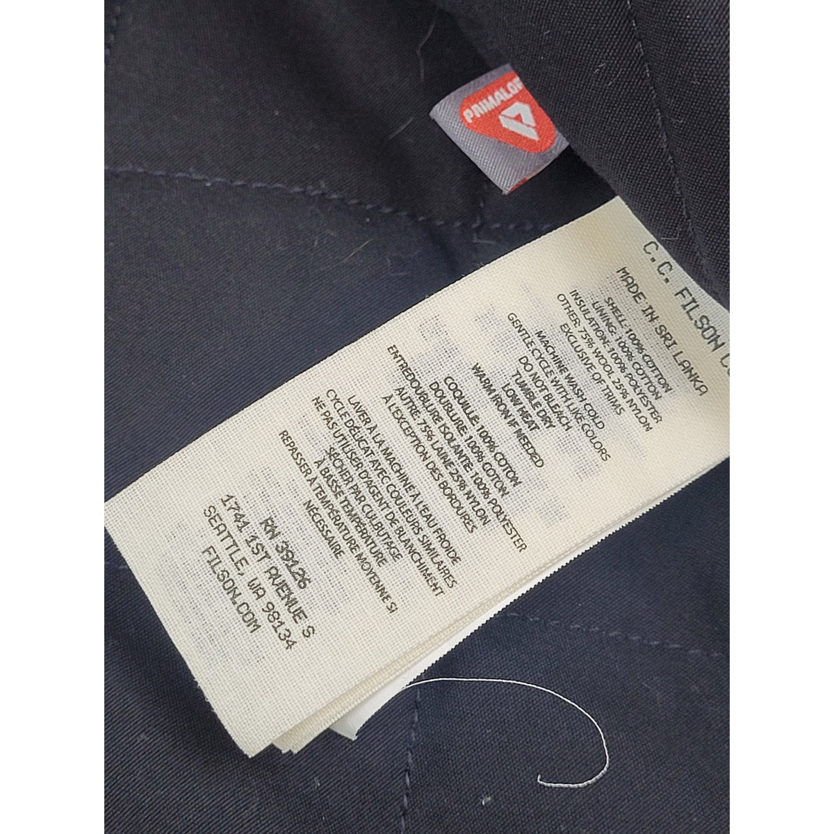 Filson Denim Insulated Work Vest in Raw Indigo Men's Sz L