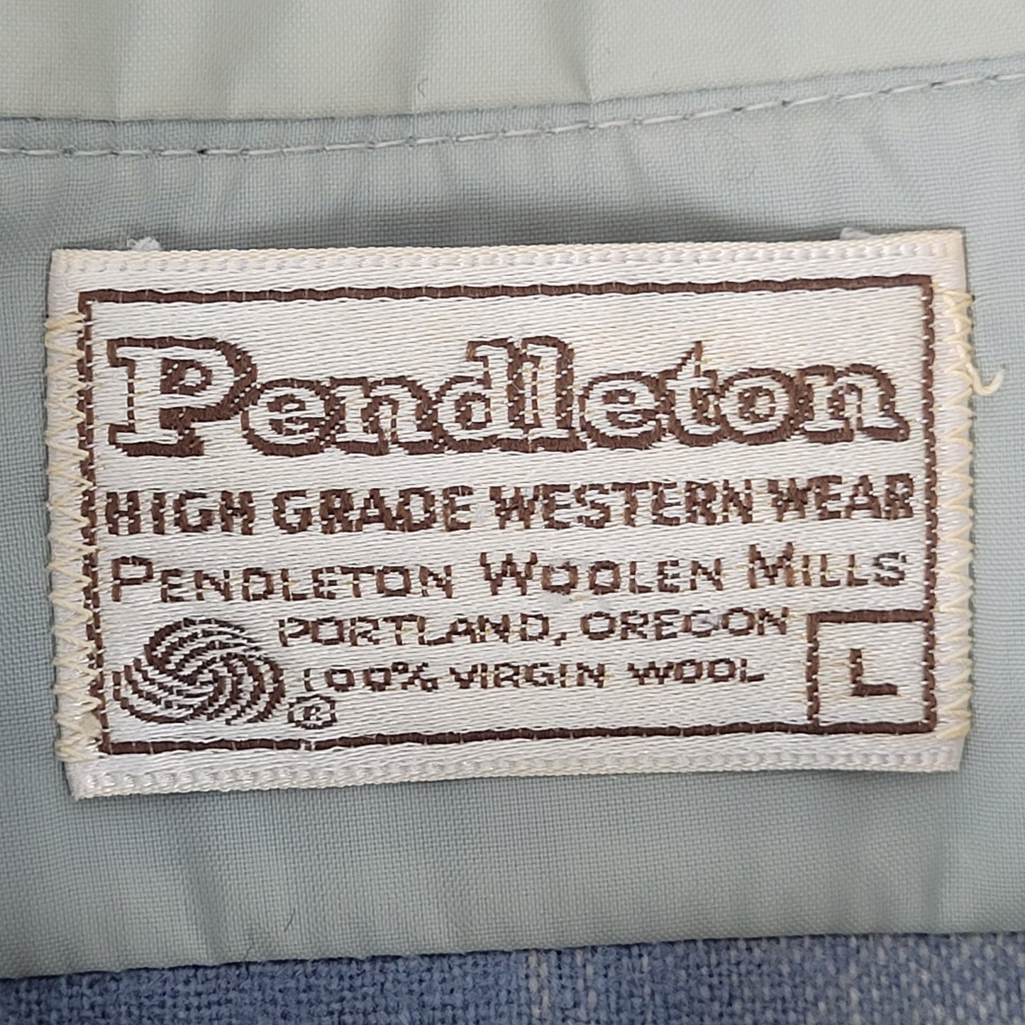 VTG Pendleton High Grade Western Wear Wool Plaid Pearl Snap Shirt Men's Sz L