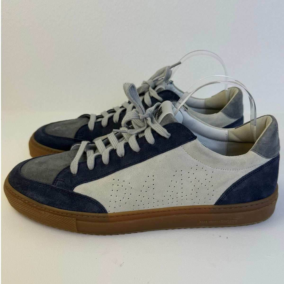 P448 Soho Amalfi Gray Suede Low-Top Sneakers Men's Sz 44 / 10.5