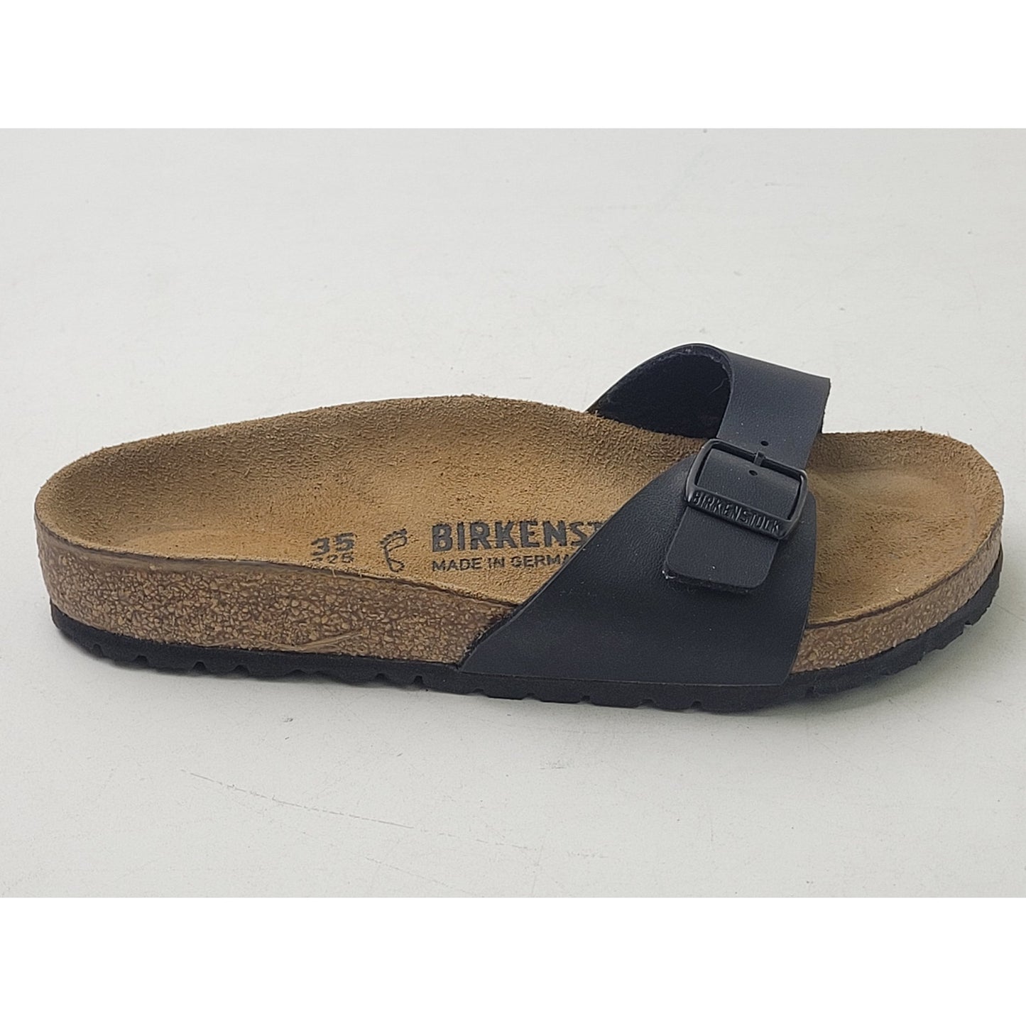 Birkenstock Madrid Sandal Black Birk-Flor Single Strap Sandal Sz 35 (Women's 4)