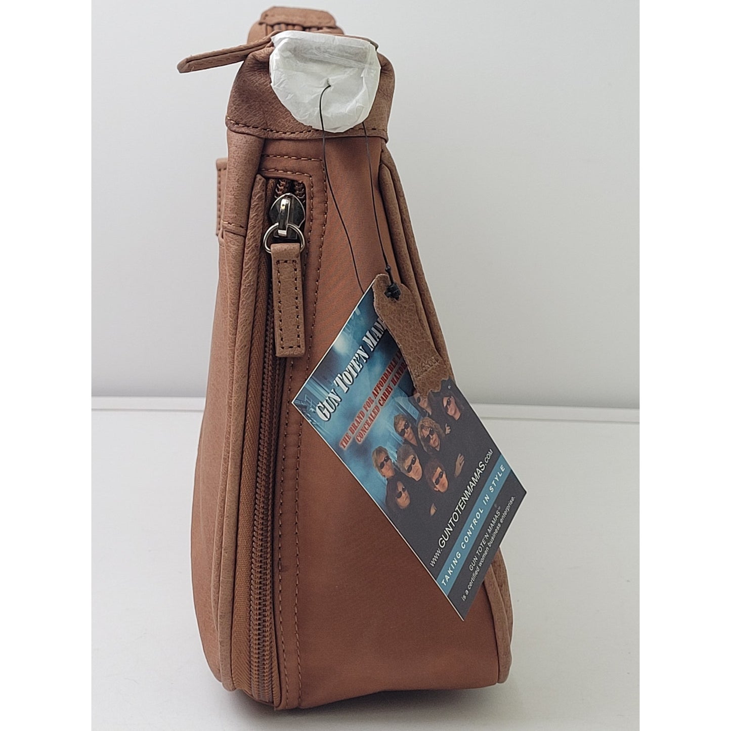 Gun Tote'n Mamas Concealed Carry Tan Leather Hobo Bag NWT