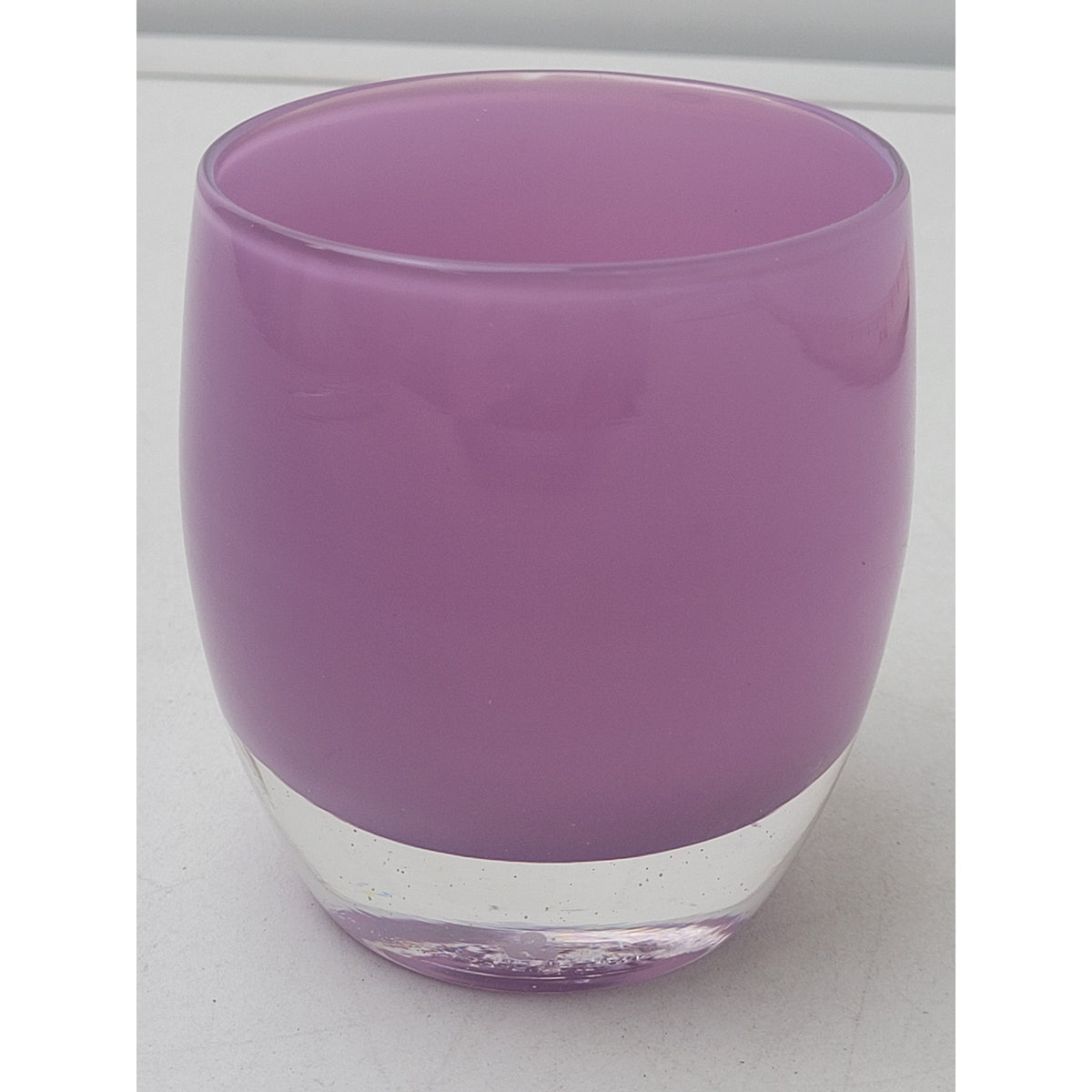 glassybaby "Mom" Lavender Purple Glass Votive Candle Holder w Tag