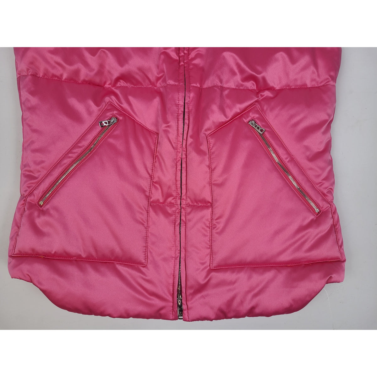 Bogner Bright Pink Puffer Vest w Orange Lining Women's Sz 34 (4)