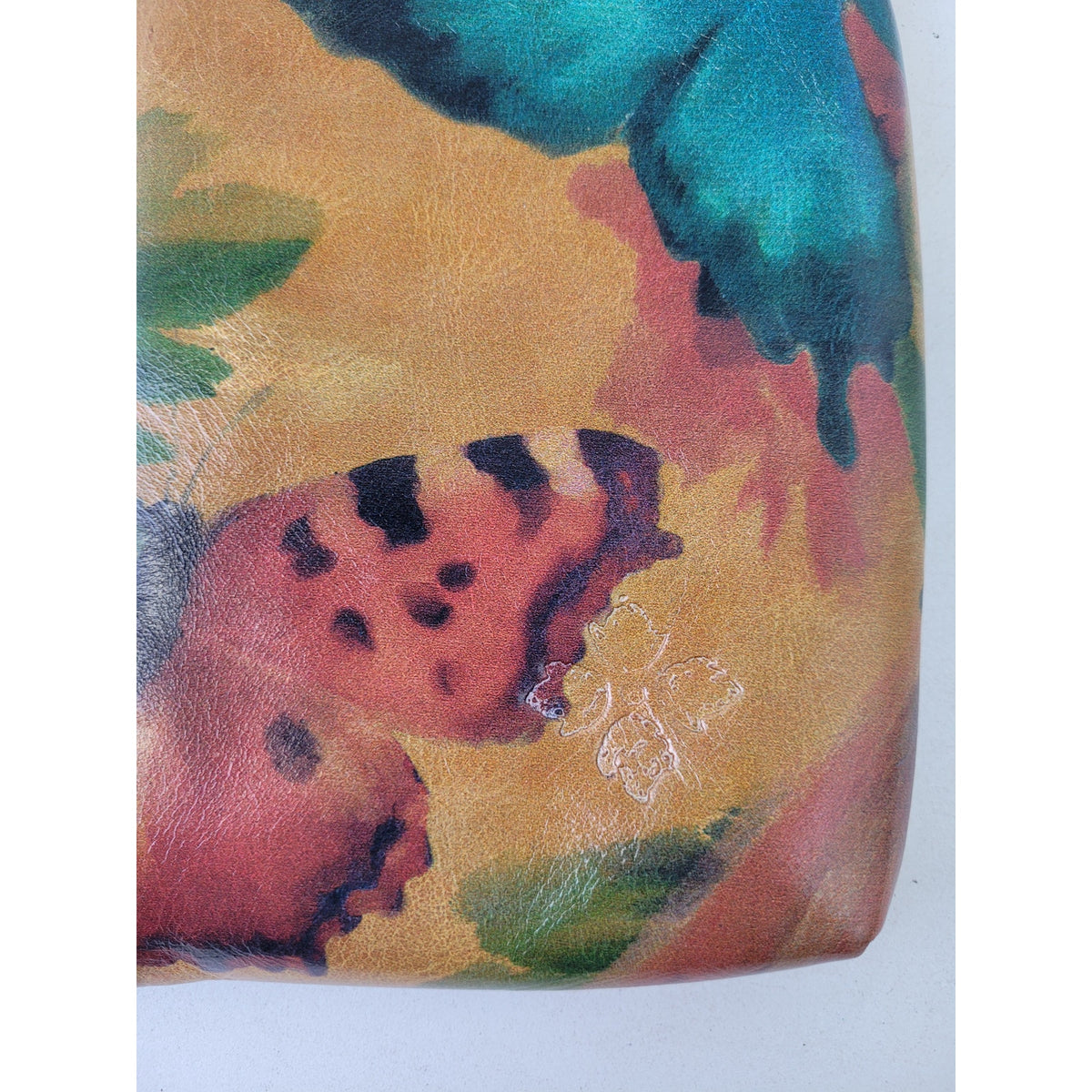Patricia Nash Granada Leather Crossbody Bag Watercolor Butterfly EUC