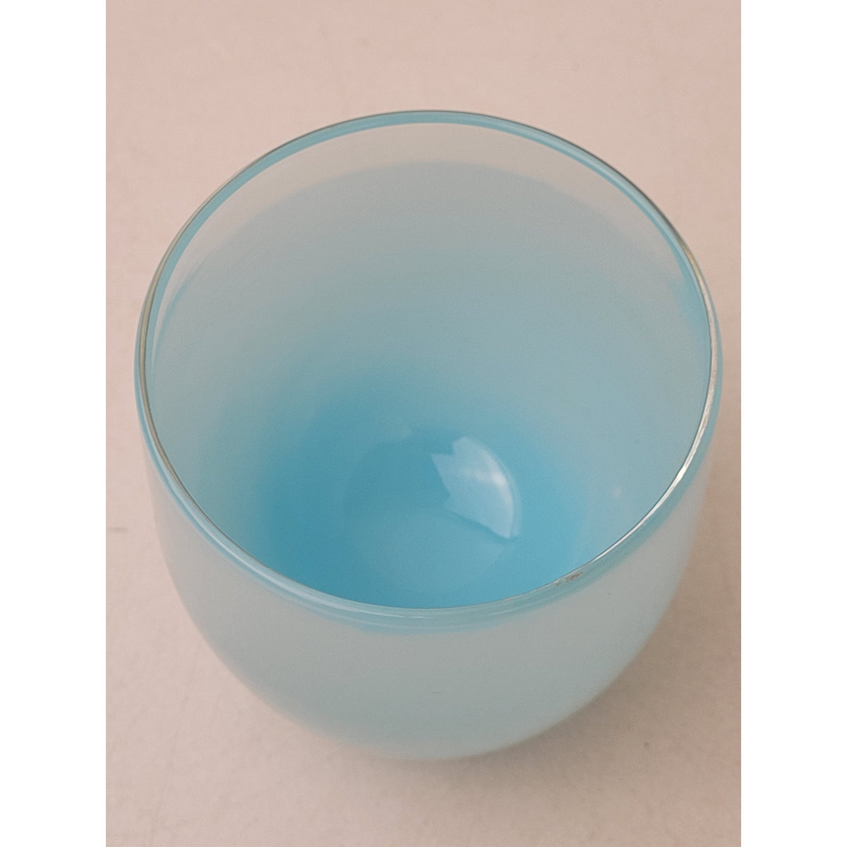 glassybaby "Ocean" Light Blue Handblown Glass Votive Candle Holder Rare w Tag